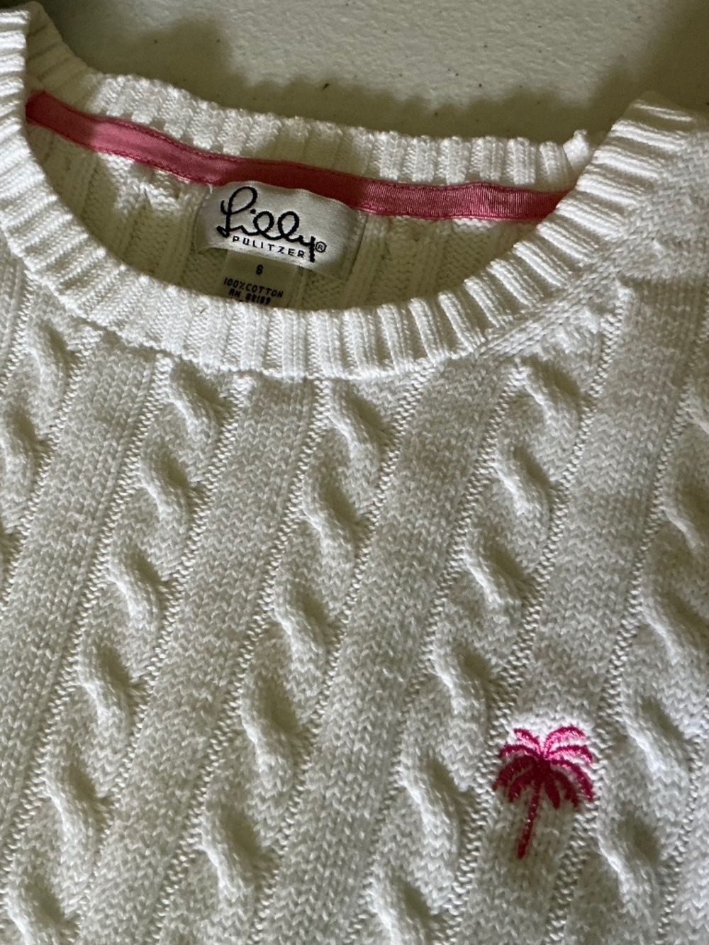 Women’s8 Lilly PulitzerWhite Pullover Crew Neck Sweater. Size Small